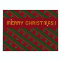 Christmas place mat with red and green diagonal stripes and Merry Christmas greeting - Cd037-35 / 32*21cm (Waterproof Polyester Linen)