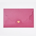 Elegant pearlescent pink envelopes with gold heart and scalloped edges for wedding invites - Pearlescent Burgundy
