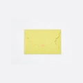 Mini light yellow pearlescent envelope with gold heart detail and scalloped edges - Pearlescent Star Green