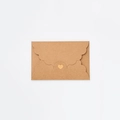 Mini brown kraft paper envelope with gold heart sticker and wavy edge for VIP cards - Kraft Paper