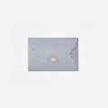 Mini silver-grey pearlescent envelope with a gold heart seal for VIP gift cards - Pearlescent Silver White