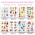 Cartoon fairy princess and castle waterproof temporary tattoo stickers for children set - WK Fairy Tale Princess Tattoo Set