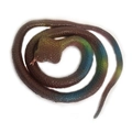 Realistic rubber toy snake with iridescent brown and green scales for pranks - Cobra (Brown)