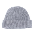 Classic light grey knit docker cap for men and women with ribbed texture finish - Gray
