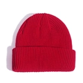 Classic red knitted skull cap with warm texture for autumn and winter outdoor wear - Red