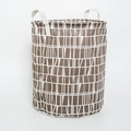 Brown geometric foldable laundry basket with handles for toys and clothes storage - Coffee Plaid