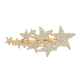 Fermaglio per capelli a stella dorata con pentagrammi a strati e strass di cristallo - Multi-Stella Impilata / Stella Completa Oro