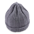Gorro de punto gris clásico para niños con dobladillo cálido y tejido muy elástico - Gris Medio