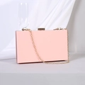 Elegante bolso de mano acrílico rosa con cadena dorada y cierre metálico de presión lujo - 18cm*5cm*11cm / Rosa Claro