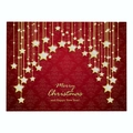 Deep red Christmas linen placemat with gold star ornaments and damask pattern - Cd035-25 / 32*21cm (Waterproof Polyester Linen)