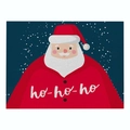 Christmas rectangular cotton linen placemat featuring Santa Claus and ho-ho-ho print - Cd035-34 / 32*21cm (Waterproof Polyester Linen)