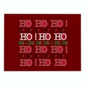 Christmas HO HO HO dark red linen placemat with festive lettering for dining table decoration - Cd035-39 / 32*21cm (Waterproof Polyester Linen)