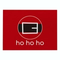 Red Christmas cotton linen placemat with Santa belt design and ho ho ho print - Cd035-36 / 32*21cm (Waterproof Polyester Linen)