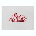 Christmas place mat featuring red Merry Christmas text on beige linen fabric - Cd037-1 / 32*21cm (Waterproof Polyester Linen)