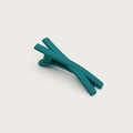 Minimalist matte dark cyan cross hair clip with a sweet candy-colored finish - Matte Peacock Blue