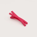 Minimalist pink matte finish hair clip with a sweet cross-shaped design for women - Matte Watermelon Red
