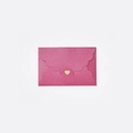 Mini pink pearlescent envelope with textured finish and golden heart seal - Pearlescent Burgundy