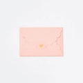 Mini pearlescent pink envelope with gold heart lock and wavy edge for VIP cards - Pearlescent Pink