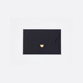 Mini dark blue pearlescent envelope with wave-cut flap and gold heart-shaped seal - Black