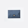 Mini navy blue pearlescent envelope with a gold heart clasp and matte glitter finish - Pearlescent Charcoal Black