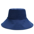 Donkerblauwe omkeerbare zonnehoed met brede rand en winddicht koord - Eén maat / Blauw Beige