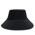 Classic black double-sided bucket hat with adjustable windproof rope and wide brim - One Size / Black Beige