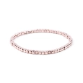 Elastic beaded bracelet with rose gold square beads and faceted crystal beads - Rose Gold
