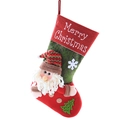 Dettaglio della calza di Natale rossa con Babbo Natale 3D e ricamo Merry Christmas - Babbo Natale MAX