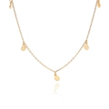 Collana girocollo minimalista in argento S925 dorato con cinque dischi tondi lucidi - 5 Piastre Rotonde / Argento 925 / Oro