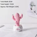 Pink Nordic artificial cactus ornament in white Pink inscribed geometric resin pot - Pink Small Pillar