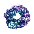 Chouchou sirène à paillettes réversibles bicolores bleu et violet pour cheveux enfants - Bleu et Violet