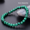 Bracciale in malachite naturale con perle da 6 mm e venature verdi uniche e originali - Bracciale in Malachite (6mm)