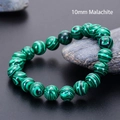 Bracciale in malachite verde fatto a mano con sfere in pietra naturale da 10mm - Bracciale in Malachite (10mm)