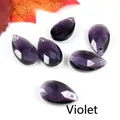 Violet faceted crystal teardrop pendant beads for DIY jewelry and decorations - 13x22mm / Violet