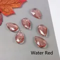 Faceted water red teardrop crystal pendants for DIY jewelry making on grey background - 13x22mm / Rose Red