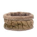 Winter khaki knitted neck warmer with thick fleece lining for cold weather protection - Scarf-Adult / Khaki