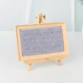 Wooden frame ring display stand with ice grey velvet lining and 24 slots with stand - 24 Slots Ring Display/22*14.5cm/With Stand / Ice Gray