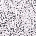 Weiße quadratische Acryl-Alphabetperlen mit schwarzen Buchstaben für DIY-Schmuck - Quadratisch Weiß mit schwarzem Buchstaben