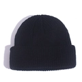 Classic black knitted docker cap with ribbed texture for winter warmth and comfort - Black