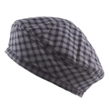 Béret classique à carreaux noir et blanc avec design patchwork de style vintage - 58cm / Bleu marine