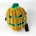 Halloween glowing pumpkin mask with green LED EL wire and black elastic adjustable strap - Glowing Pumpkin Head (Orange Green Light)
