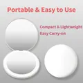Portable white LED folding makeup mirror with 2X magnification and ring light - 2X Magnification / White