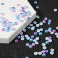 Flatback half round faux pearls with blue-purple gradient for DIY nail art and crafts - 3mm Approx 1000Pcs/Bag / Lake Blue Purple Red