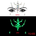 Glow-in-the-dark face jewel stickers for Halloween EDM festival with luminous effect - YJ-03