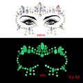 Luminous face jewels stickers YJ-12 with before and after glow in the dark effect - YJ-12