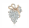 Elegant grape-shaped rose gold brooch with sparkling crystals and a bow detail - No. 15-Rose Gold Bow Grapes