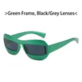 Occhiali da sole cat eye con montatura verde smeraldo e lenti nere grigie moda - Montatura Verde Lenti Grigie