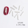 Silver-base nail art charms with elegant white pearls, 2.1x11.8mm strips for manicure - Silver Wide Row Artificial Pearl (LF2185)