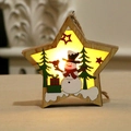 Sternförmiger Weihnachtsschmuck aus Holz mit LED-Licht und Schneemann-Dekoration - Stern-Schneemann