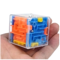 3D cube maze puzzle in blue and orange colors with internal rolling steel ball - 3.8cm 3D Maze Cube